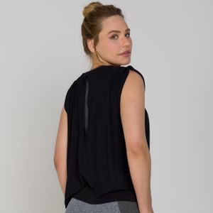 Blusa Muscle Tee Pregas nos Ombros e Gota Costas