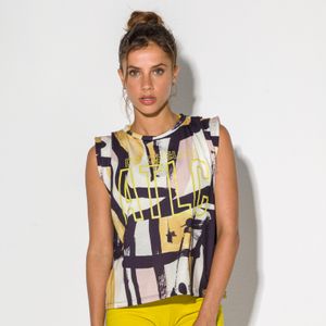 Blusa Muscle Tee Pregas nos Ombros FT0873BL